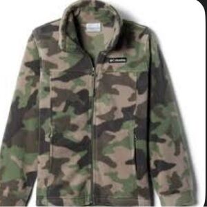 Columbia Kids Green Camouflage Fleece Jacket